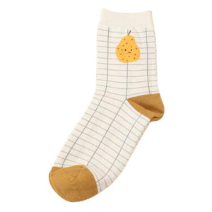 2017 Sokken Women Cartoon Striped Furit Printed Socks Cotton cotton cute funny female socks ankle low cut sox calcetines