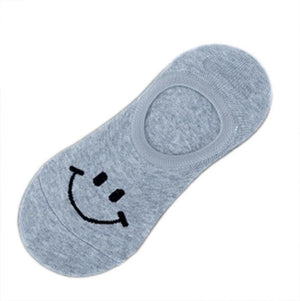 1Pairs Invisible Socks Women&Men Shallow Mouth Boat Socks Smile Cotton Sock Slippers Short Ankle Socks